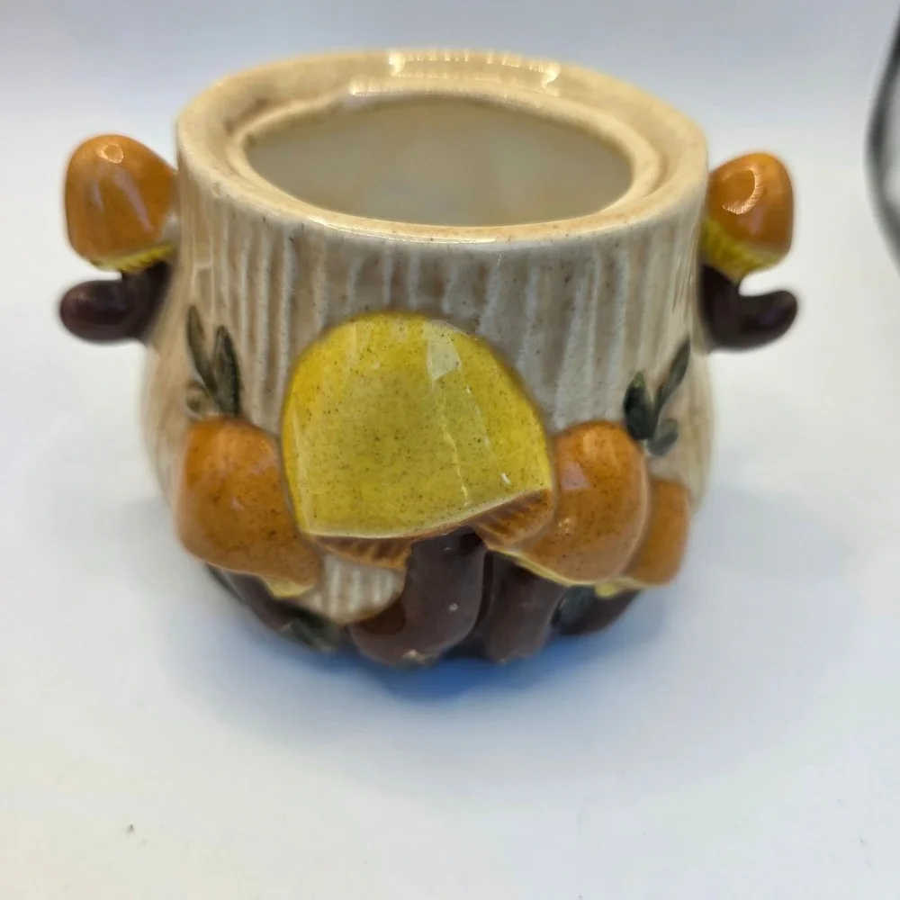 Vintage Arnel's Mushroom Ceramic Creamer and Sugar Bowl Set 1970s Retro Decor